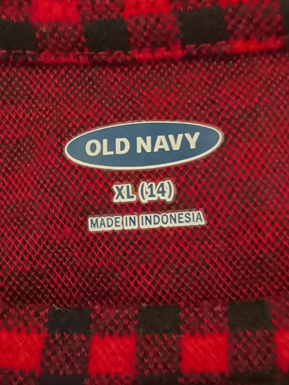 Old Navy Girls Red Black Check Jacquard Long Sleeve Top